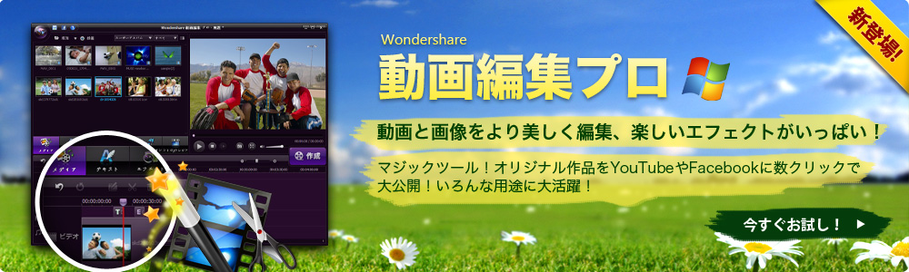動画と画像をより美しく編集可能、楽しいエフェクトがいっぱい！動画編集 プロ （Win版）
