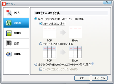 pdf エクセル 変換
